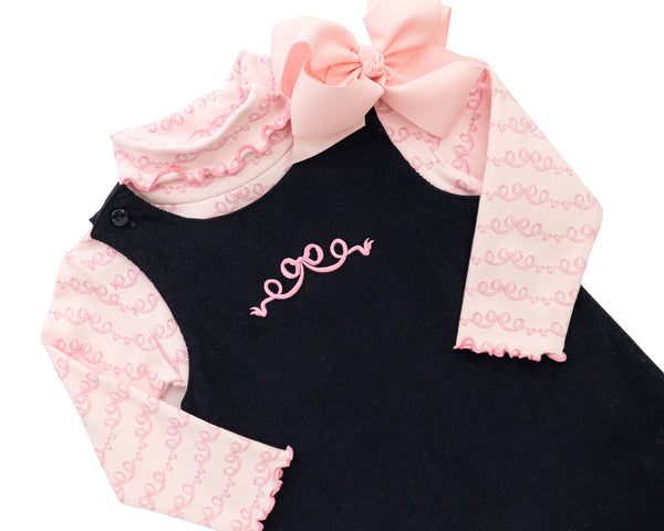 Trellis Bow Print Turtleneck