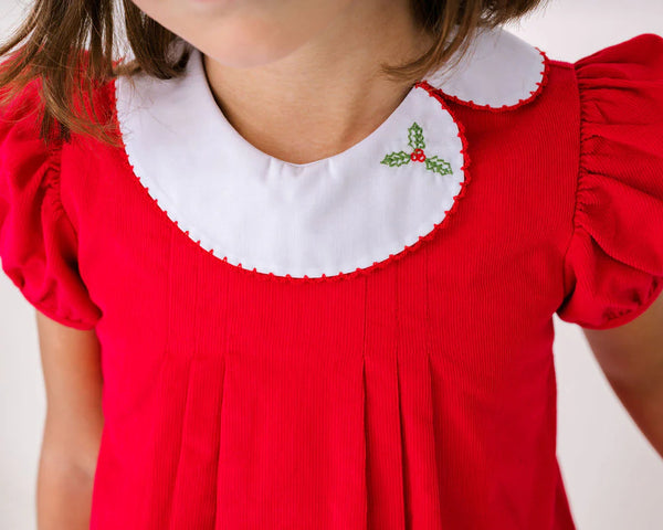 Eloise Dress High Point Red Corduroy- Merry