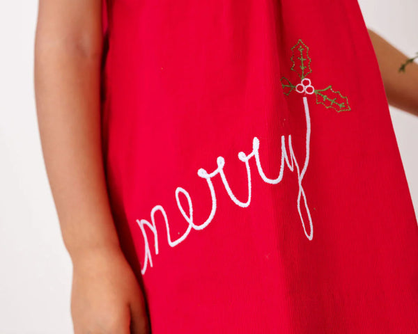 Eloise Dress High Point Red Corduroy- Merry