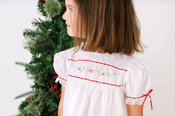 Tiny Town Dress Winslow- White Batiste Holly