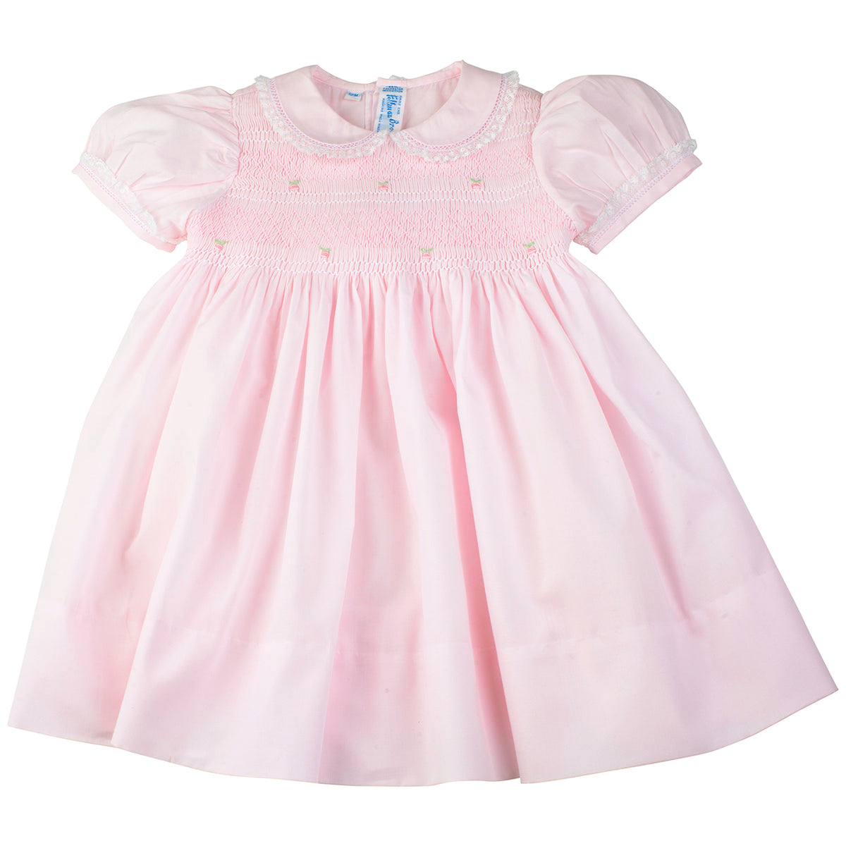 Lacy Smocked Dress- Pink 18 Months