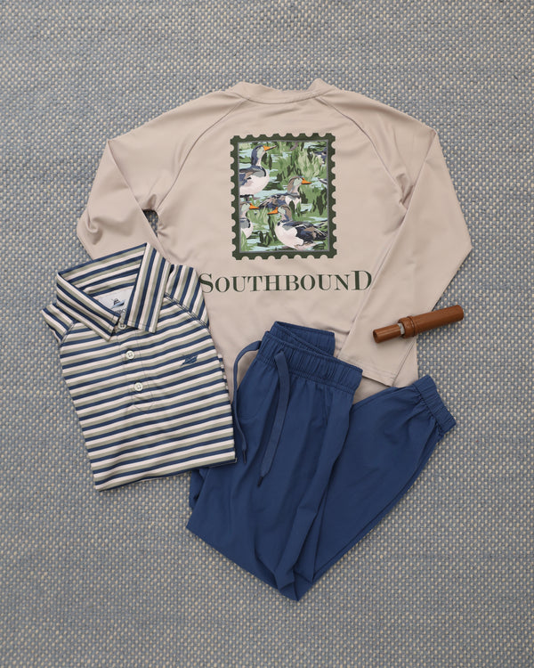 Polo SS- Navy/Fog/Green