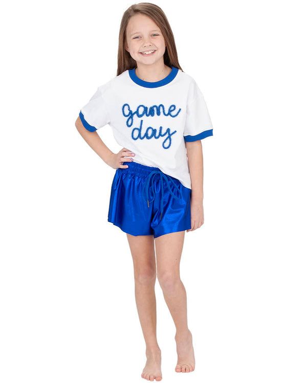 Tinsel Game Day Ringer Boxy T- Royal