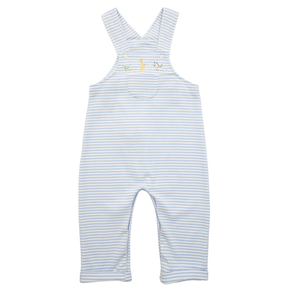 Baby Safari Long Overall- Lt. Blue Stripe