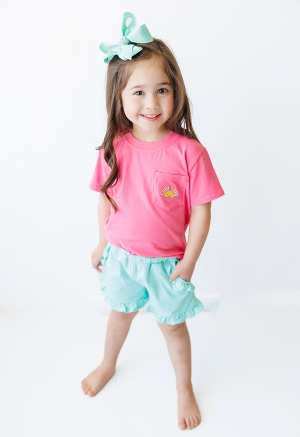 Knit Ruffle Shorts- Mint