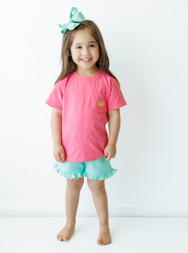 Knit Ruffle Shorts- Mint