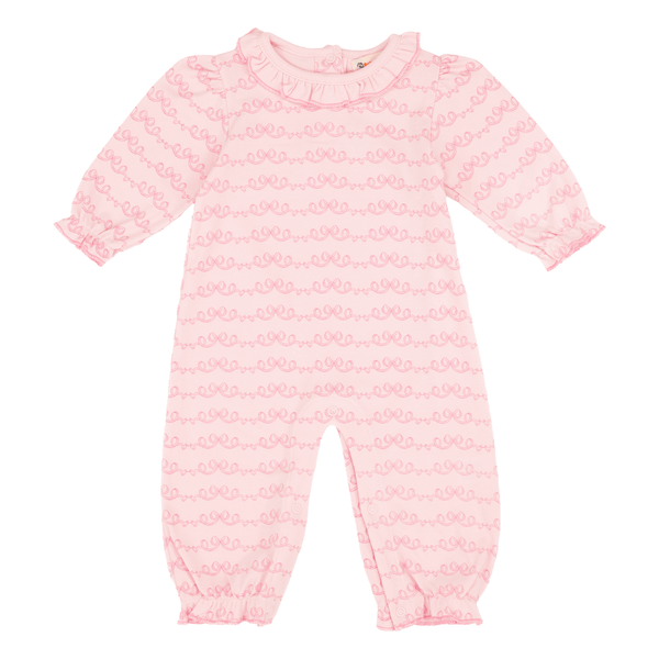 Trellis Bow Print Ruffle Romper