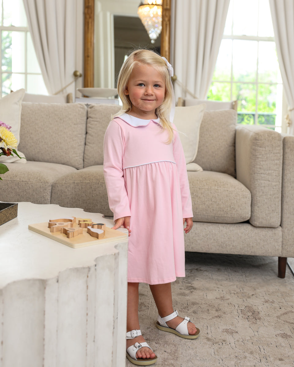 Claire Dress Tweed Powder Pink