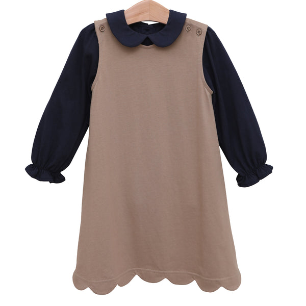 Scalloped Jumper- Khaki