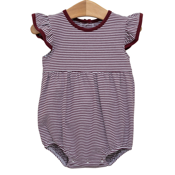 Lucy Game Day Bubble- Maroon Stripe