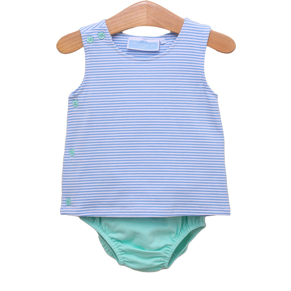 Shepherd Diaper Set- Blue Stripe/Mint