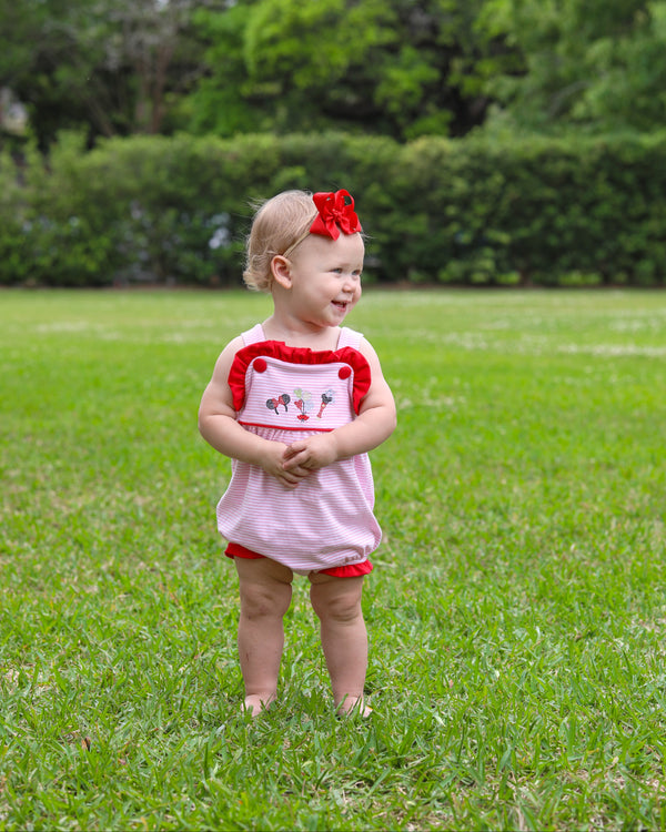 Mouse Embroidery Ruffle Sunsuit