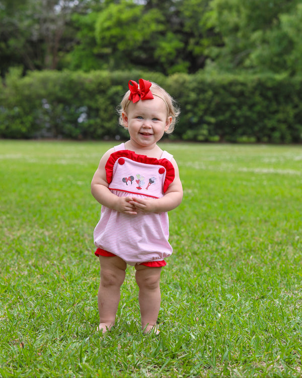 Mouse Embroidery Ruffle Sunsuit