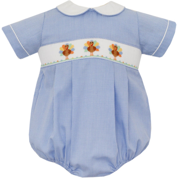 Turkey Trio S/S Bubble- Blue Gingham