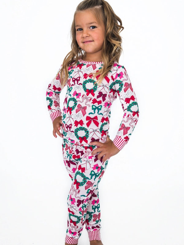 Holly Bows L/S Pajama Set