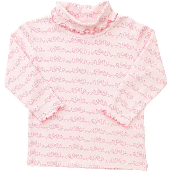 Trellis Bow Print Turtleneck