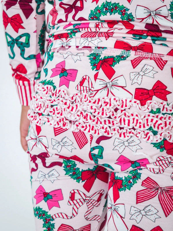 Holly Bows L/S Pajama Set