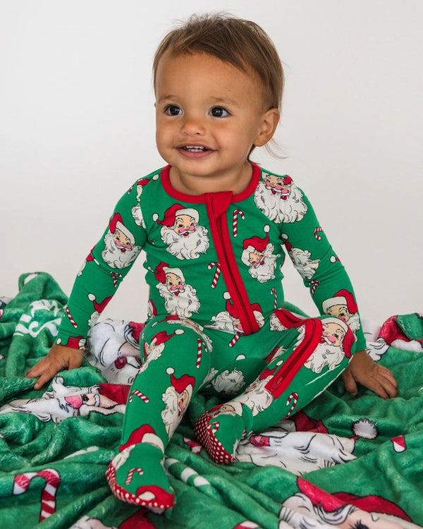 Green Santa Joy Footie