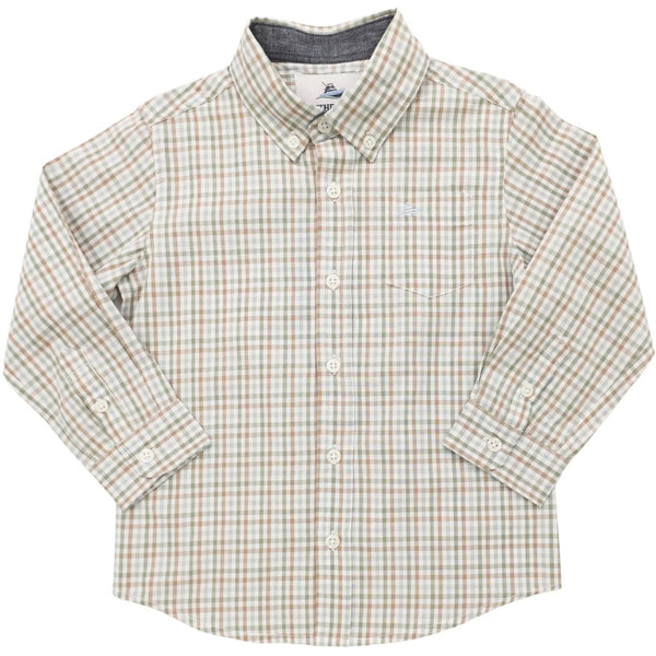 LS Dress Shirt- Brown/Green