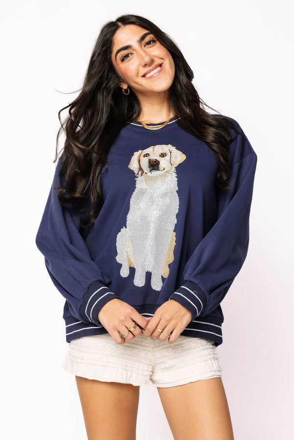 Navy Golden Retriever Sweatshirt- (Women's)