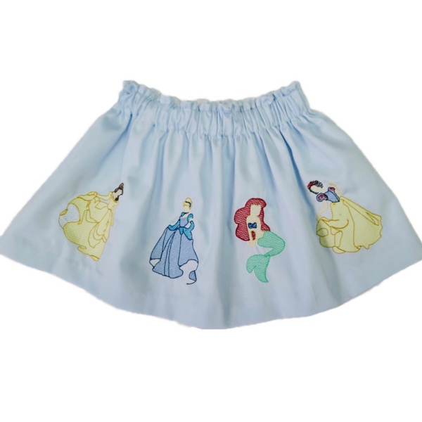 Blue Princess Embroidered Skirt