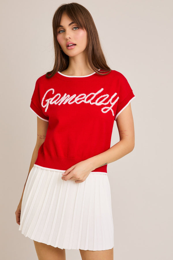 Sleeveless Knit Gameday Sweater Top