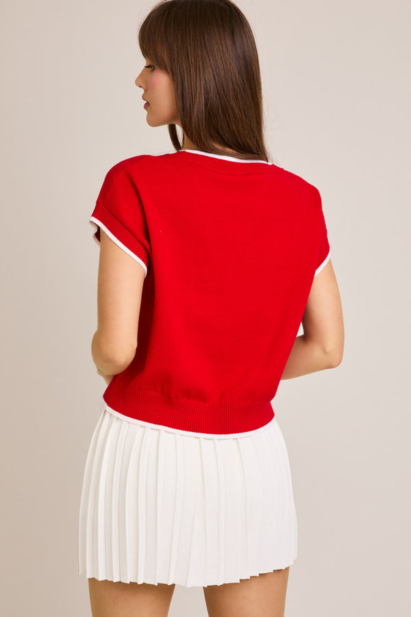 Sleeveless Knit Gameday Sweater Top