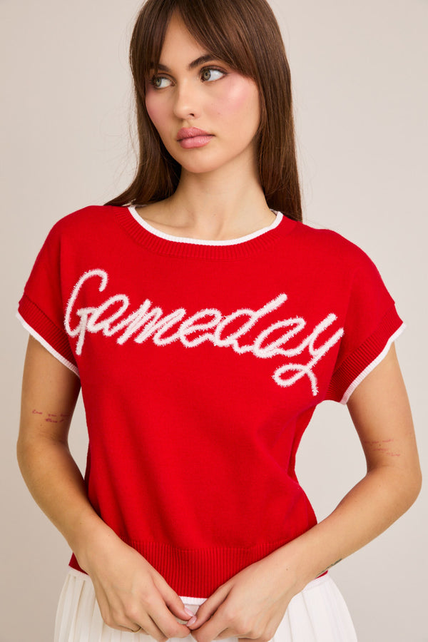 Sleeveless Knit Gameday Sweater Top