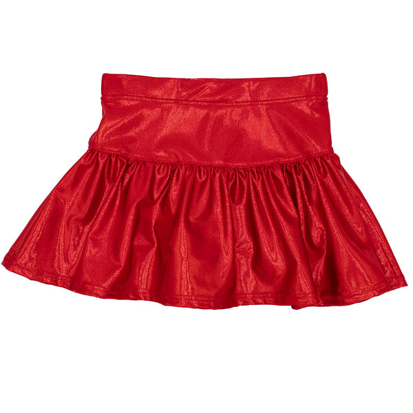 Gathered Skort- Red Shimmer