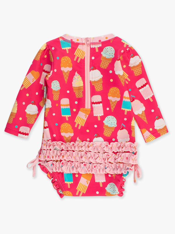 One Piece Rash Guard Swimsuit- Sweet Scoops