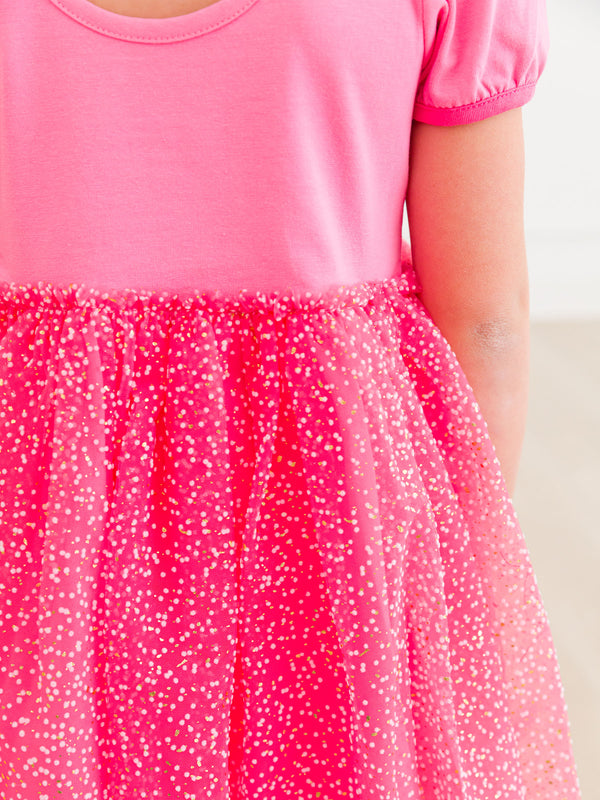 Princess Bow Twirl Dress- Royal Pink Princess