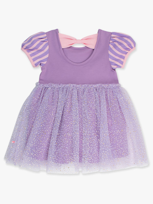 Princess Bow Twirl Dress- Amethyst Princess