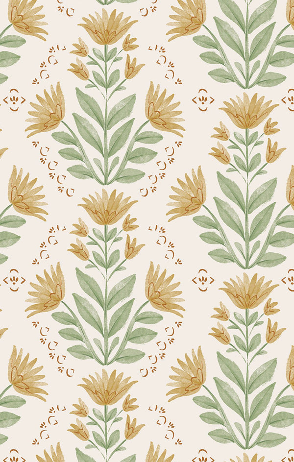 Winter Dandelions Bow W/ Tails Clip In- Ivory/Yellow