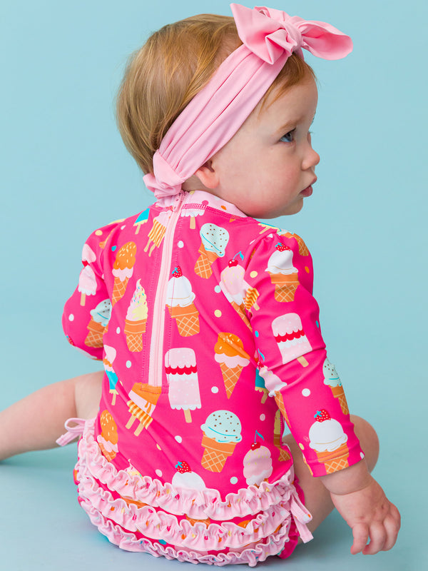 One Piece Rash Guard Swimsuit- Sweet Scoops