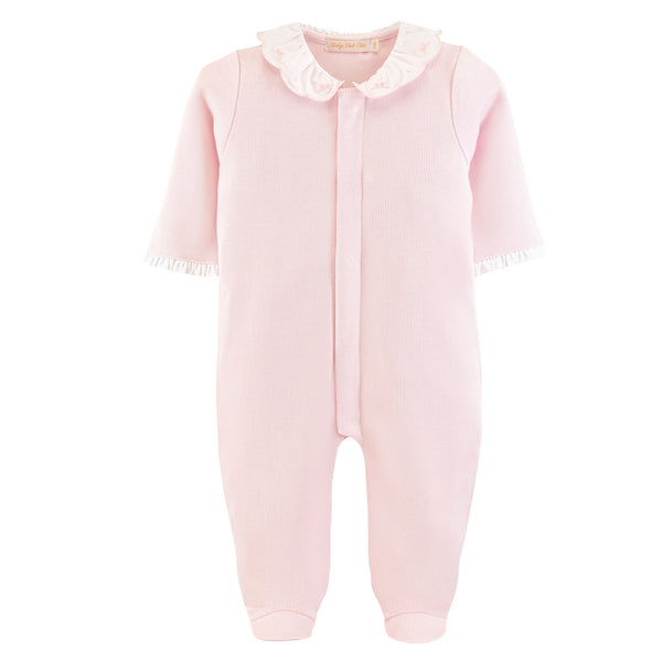 English Knot Footie W/ Embroidered Collar