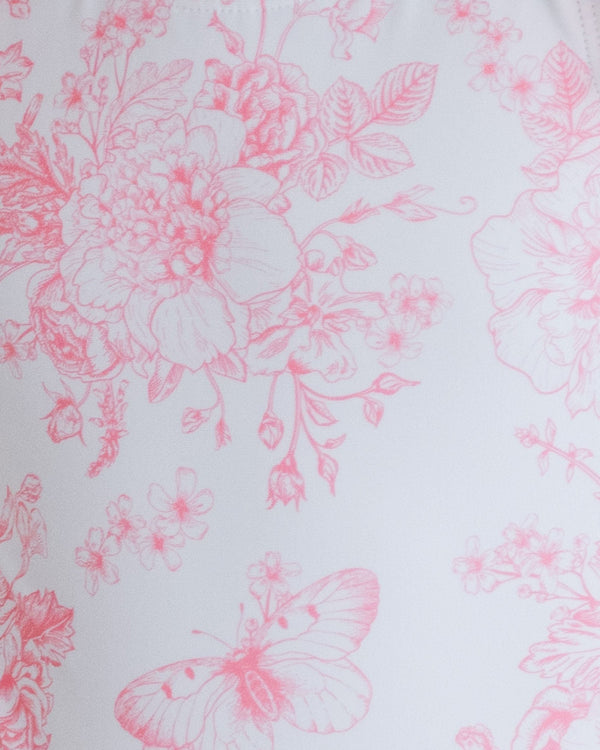 Flutter Sleeve Leotard- Butterfly Garden Toile