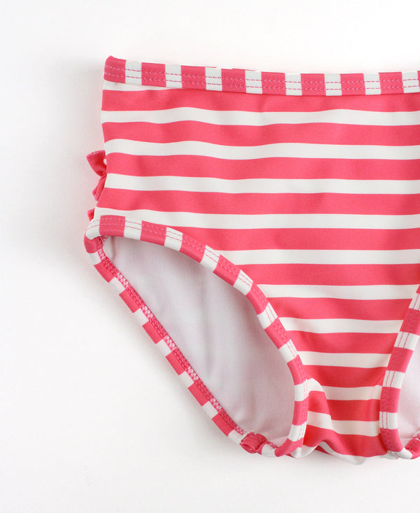 Long Sleeve Rash Guard Bikini- Hot Pink Heart/Polka Dot