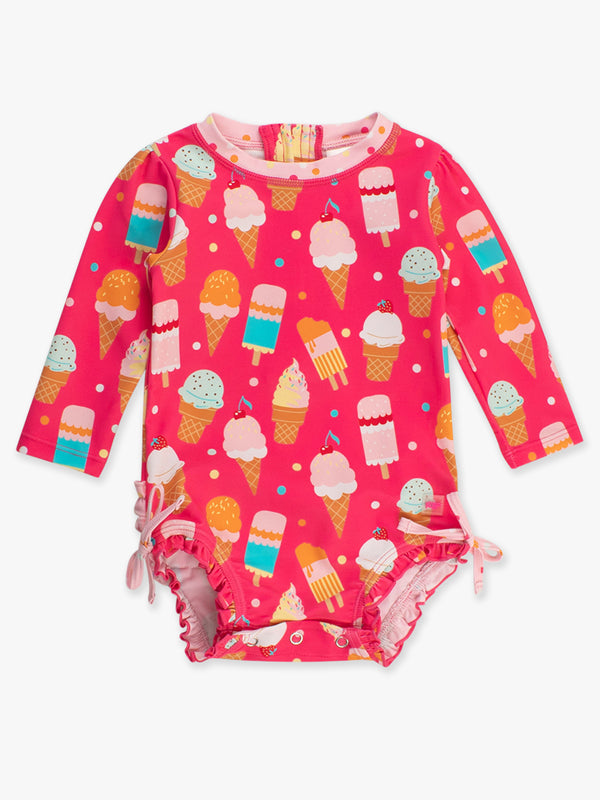 One Piece Rash Guard Swimsuit- Sweet Scoops