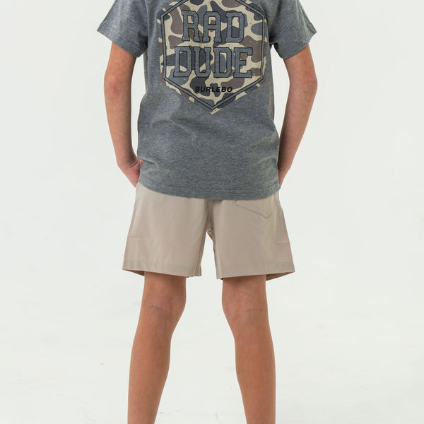 Youth Everyday Short- Light Khaki- American Flag Pocket