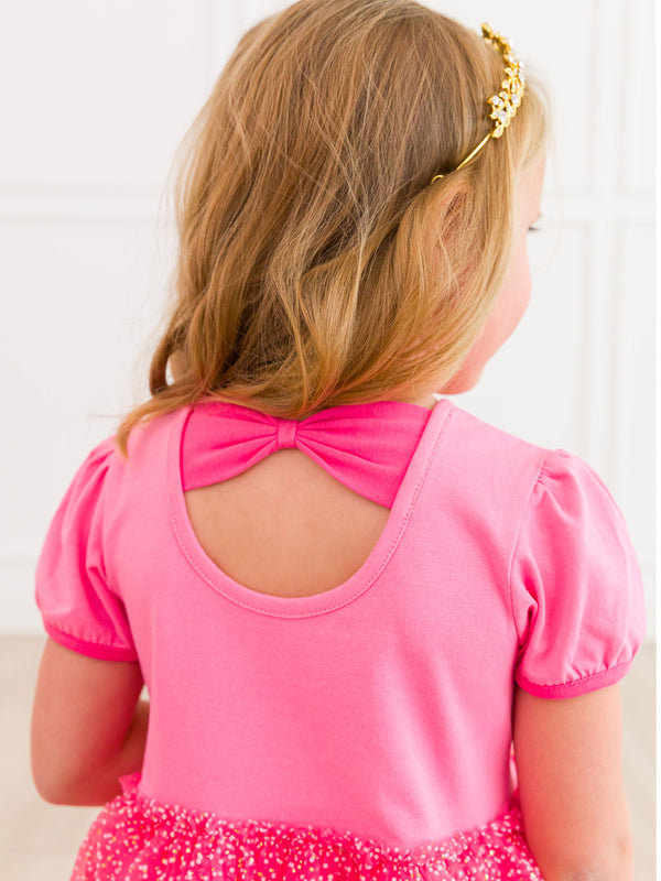 Princess Bow Twirl Dress- Royal Pink Princess