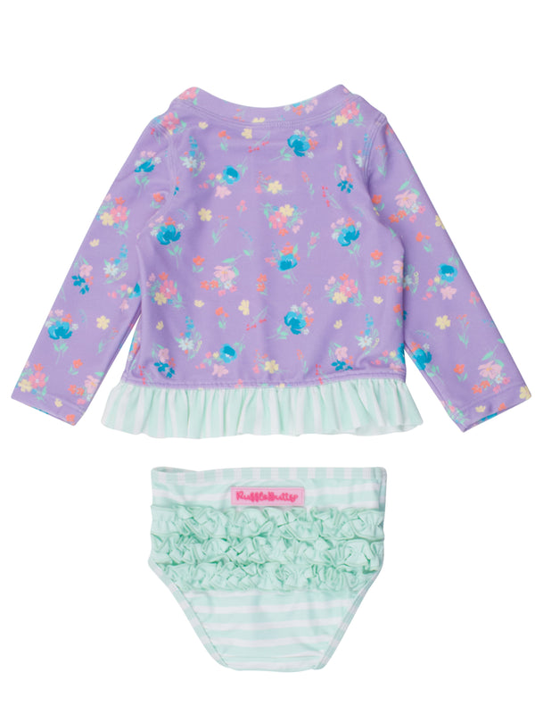 Rash Guard Bikini- Purple Garden