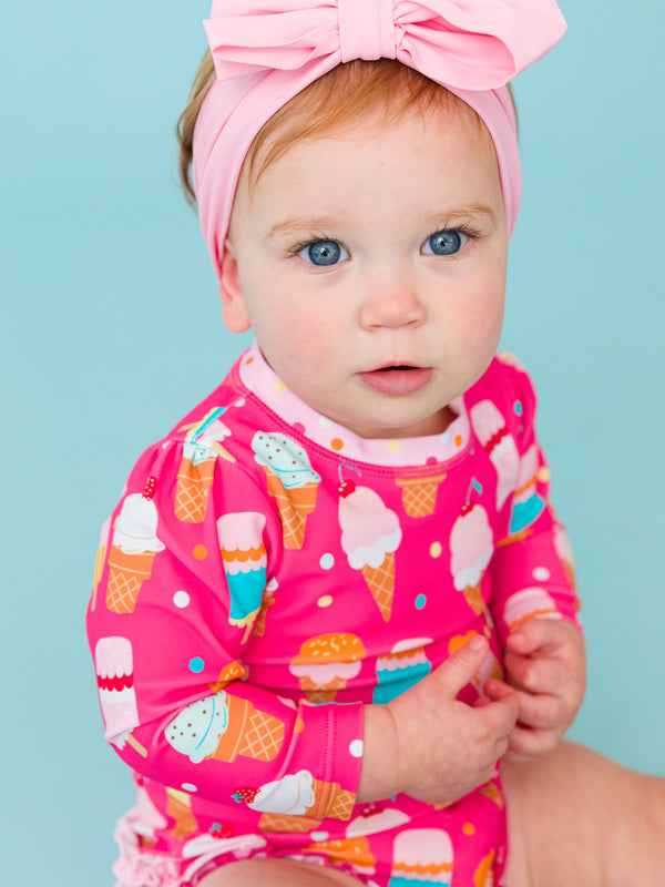 One Piece Rash Guard Swimsuit- Sweet Scoops