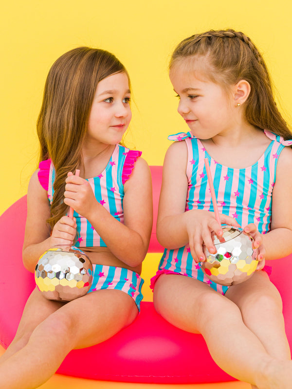 Racerback Flutter Tankini- Neon Star Party