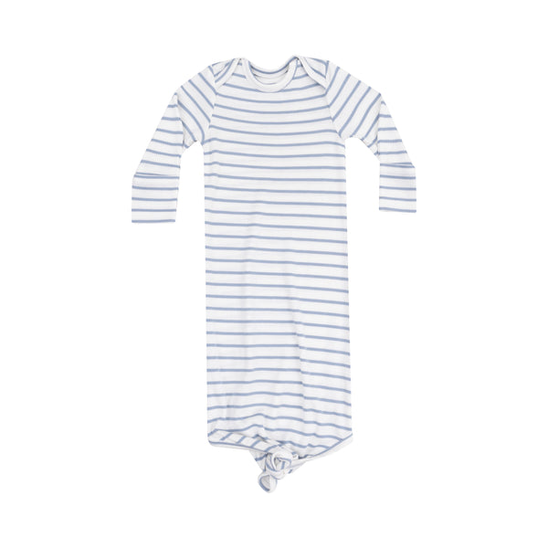 French Stripe Dusty Blue Knotted Gown