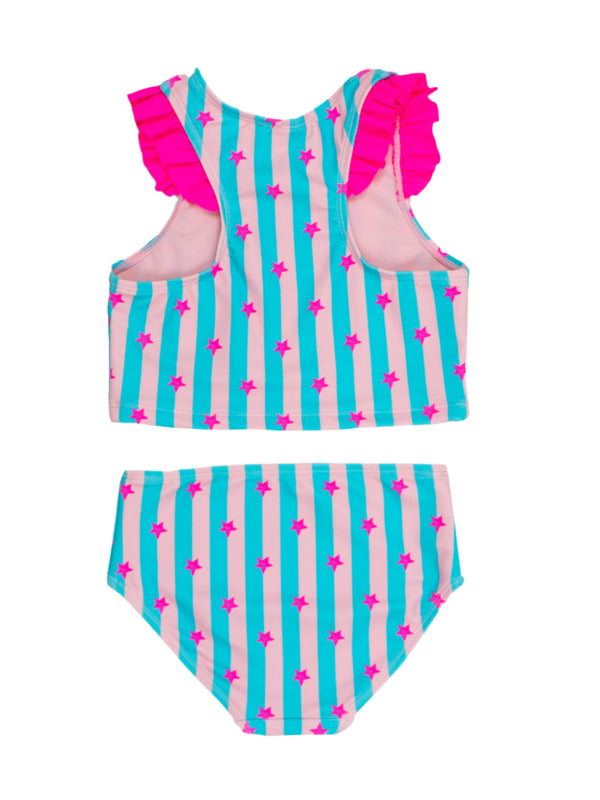 Racerback Flutter Tankini- Neon Star Party