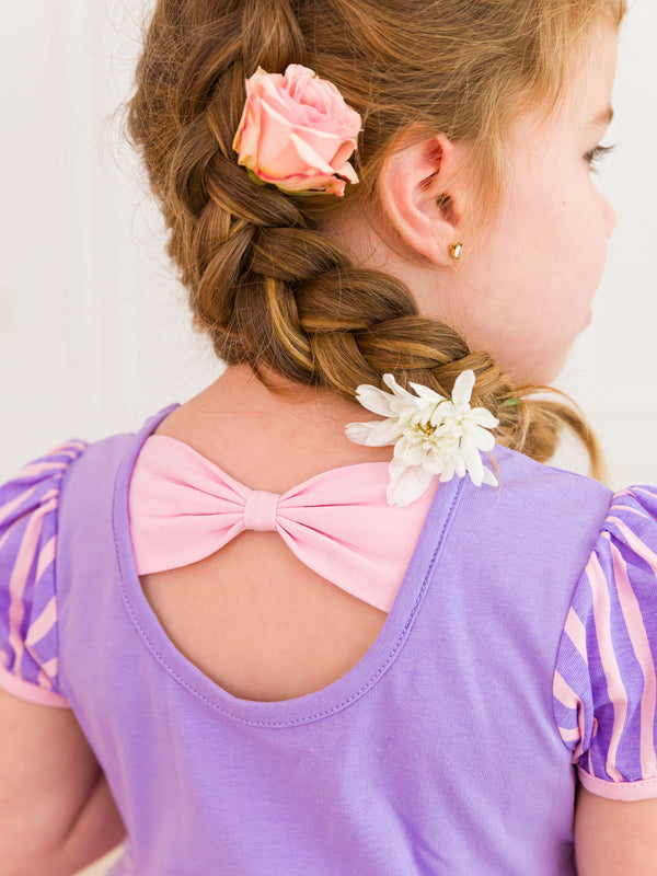 Princess Bow Twirl Dress- Amethyst Princess