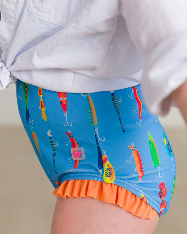 Tie Shoulder One Piece- Gone Fishin