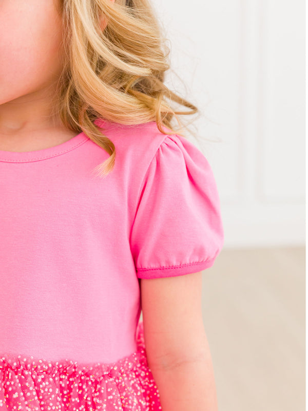 Princess Bow Twirl Dress- Royal Pink Princess