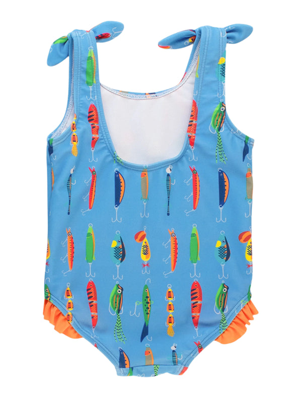 Tie Shoulder One Piece- Gone Fishin