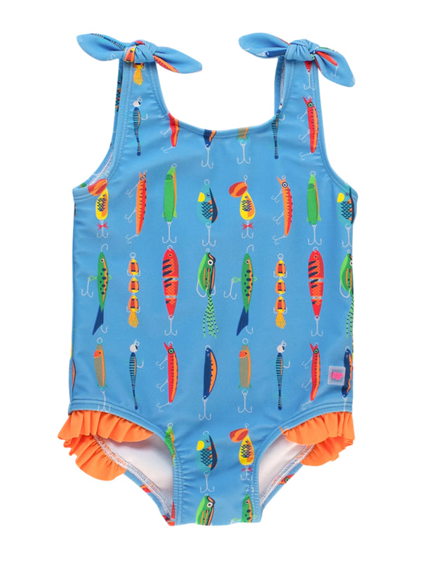 Tie Shoulder One Piece- Gone Fishin